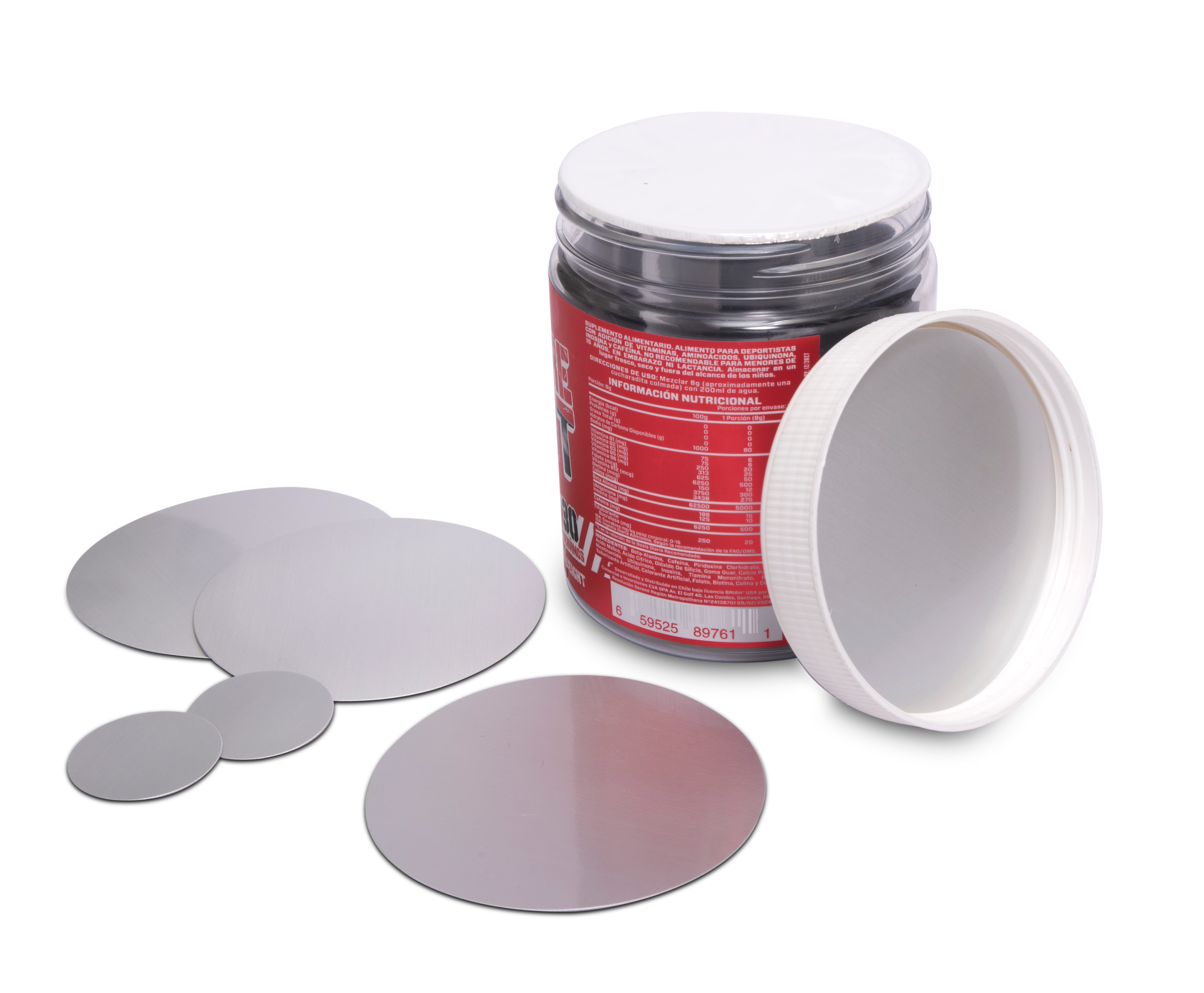 Sellos aluminio por inducción para envases plásticos y de vidrio